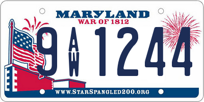 MD license plate 9AW1244