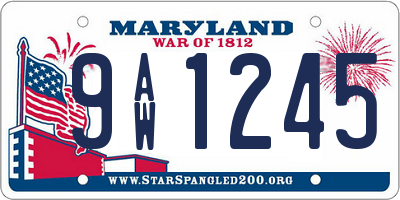 MD license plate 9AW1245