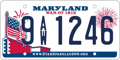 MD license plate 9AW1246