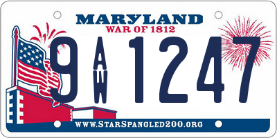 MD license plate 9AW1247