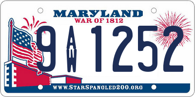 MD license plate 9AW1252