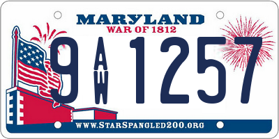 MD license plate 9AW1257