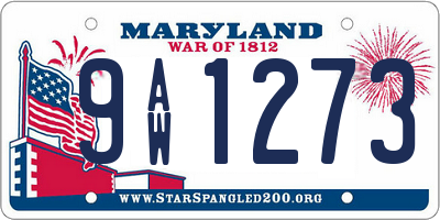 MD license plate 9AW1273