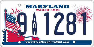 MD license plate 9AW1281