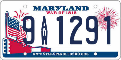 MD license plate 9AW1291