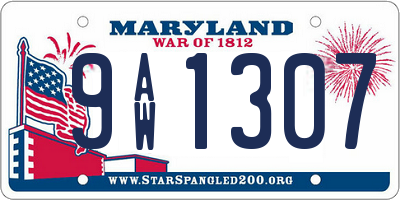 MD license plate 9AW1307