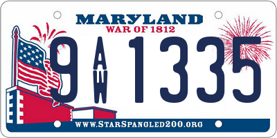 MD license plate 9AW1335
