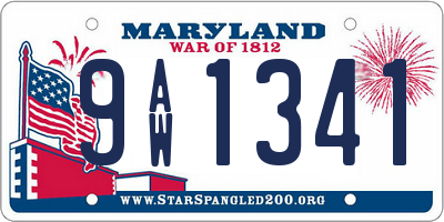 MD license plate 9AW1341