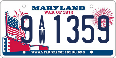 MD license plate 9AW1359