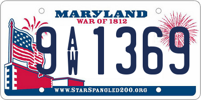 MD license plate 9AW1369