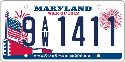 MD license plate 9AW1411