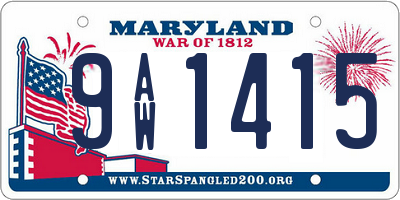 MD license plate 9AW1415