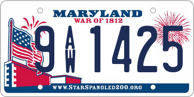 MD license plate 9AW1425