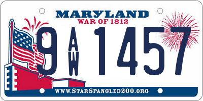 MD license plate 9AW1457