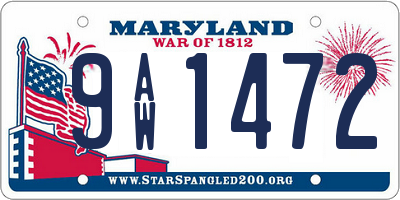 MD license plate 9AW1472