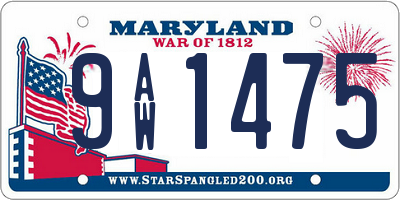 MD license plate 9AW1475