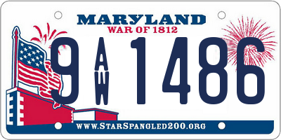 MD license plate 9AW1486