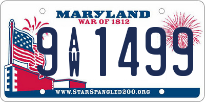 MD license plate 9AW1499