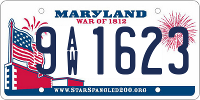 MD license plate 9AW1623
