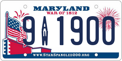 MD license plate 9AW1900