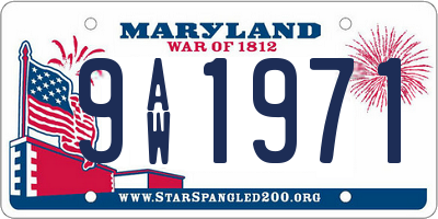 MD license plate 9AW1971