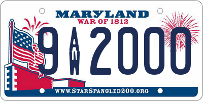 MD license plate 9AW2000
