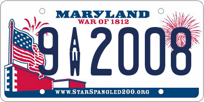 MD license plate 9AW2008