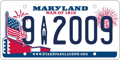 MD license plate 9AW2009