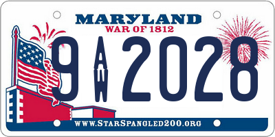 MD license plate 9AW2028