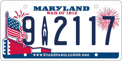 MD license plate 9AW2117