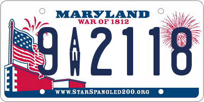 MD license plate 9AW2118