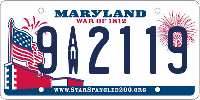 MD license plate 9AW2119