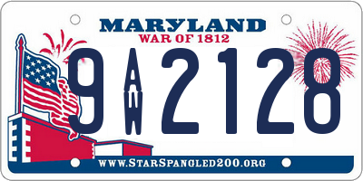 MD license plate 9AW2128