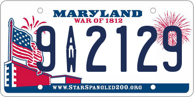 MD license plate 9AW2129