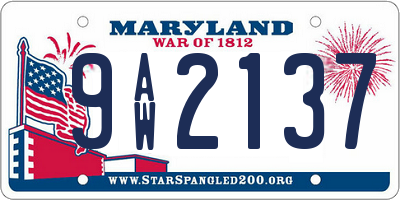 MD license plate 9AW2137