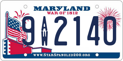 MD license plate 9AW2140
