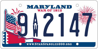 MD license plate 9AW2147
