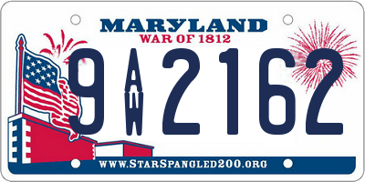 MD license plate 9AW2162