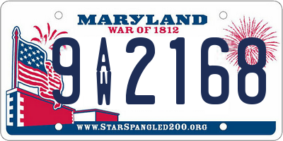 MD license plate 9AW2168