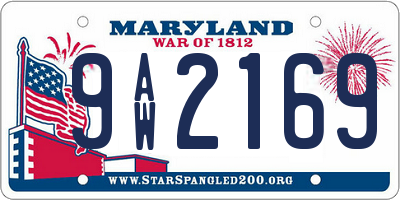 MD license plate 9AW2169