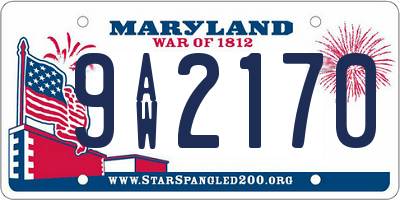 MD license plate 9AW2170