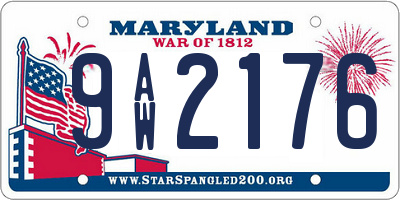 MD license plate 9AW2176