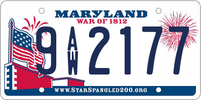 MD license plate 9AW2177