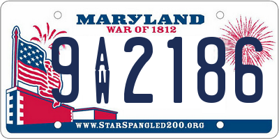 MD license plate 9AW2186
