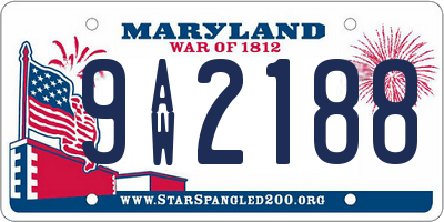 MD license plate 9AW2188