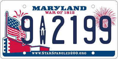 MD license plate 9AW2199