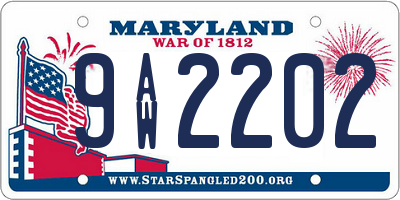 MD license plate 9AW2202