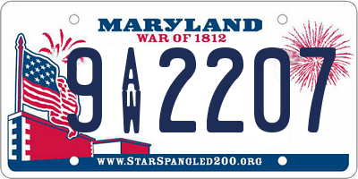 MD license plate 9AW2207