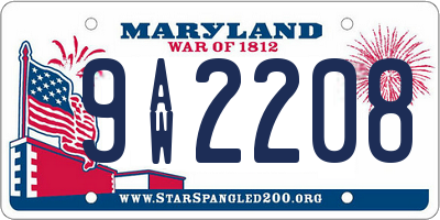 MD license plate 9AW2208