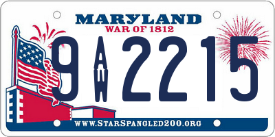 MD license plate 9AW2215